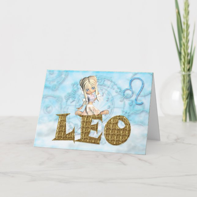 Leo Birthday Card cute (Front)