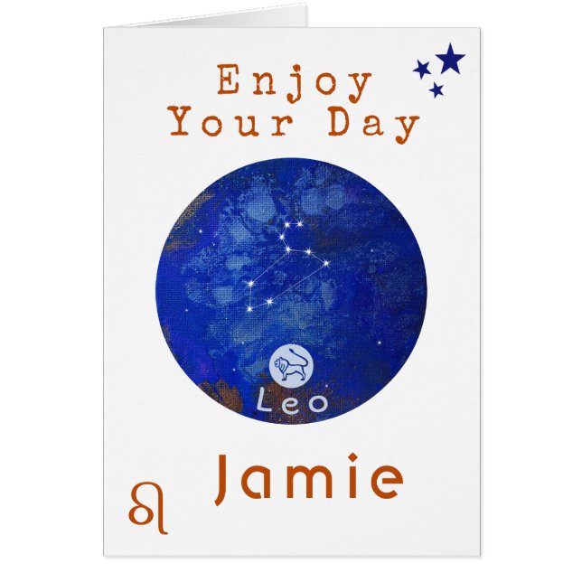 Leo Birthday Card, Horoscope Zodiac Birthday Card (Front)