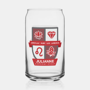 Leo Birthday Crest™ for July 23-31 Can Glass