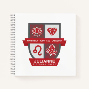 Leo Birthday Crest™ for July 23-31 Notebook
