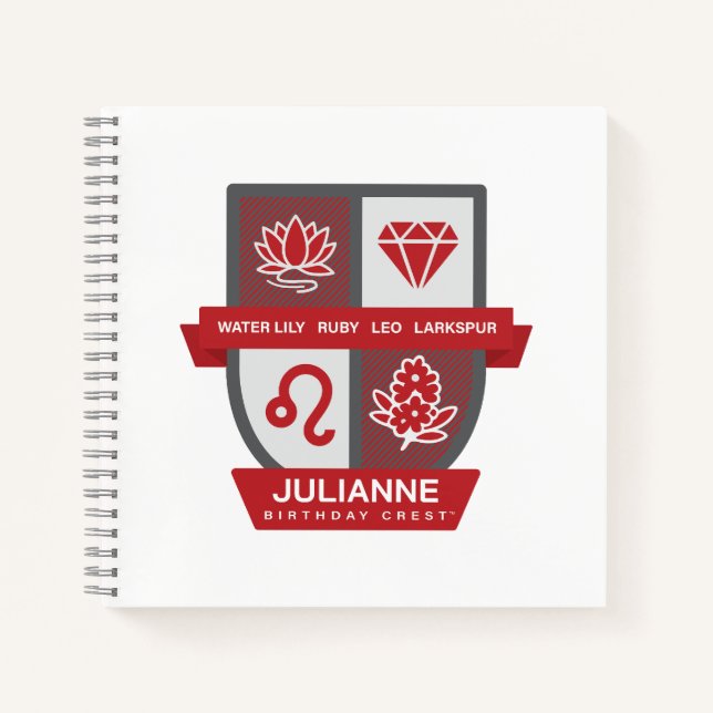 Leo Birthday Crest™ for July 23-31 Notebook (Front)