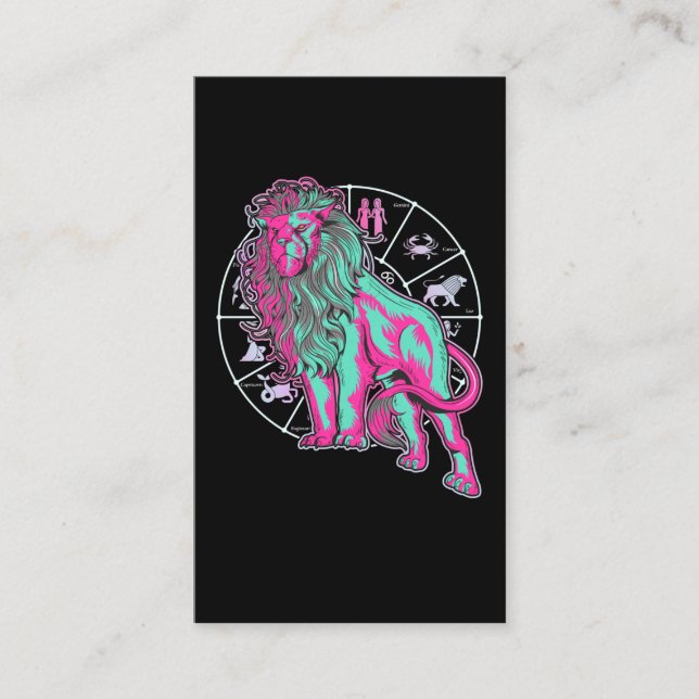 Leo Birthday Lion Zodiac Sign Born in July August Business Card (Front)