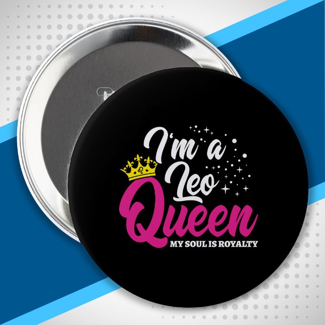 Leo Birthday Queen Astrology Zodiac July August 10 Cm Round Badge (Creator Uploaded)