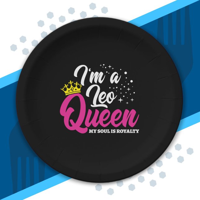 Leo Birthday Queen Astrology Zodiac July August Paper Plate (Creator Uploaded)