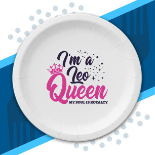 Leo Birthday Queen Astrology Zodiac Sign Soul Paper Plate