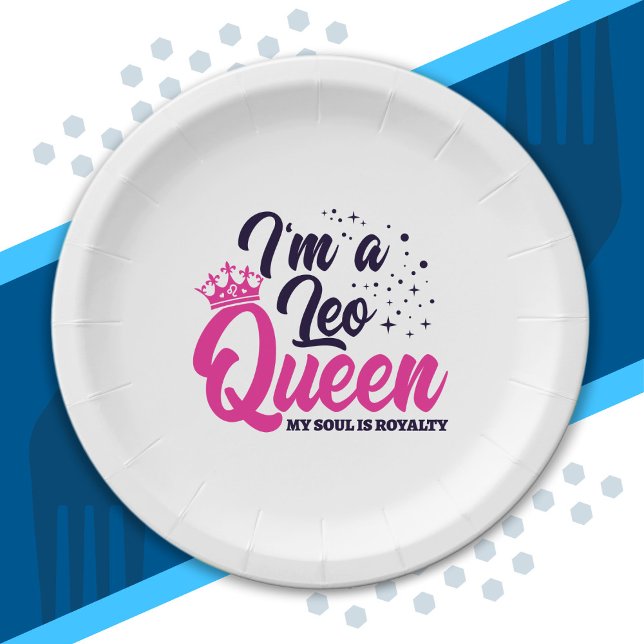 Leo Birthday Queen Astrology Zodiac Sign Soul Paper Plate (Creator Uploaded)