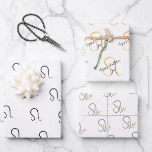 Leo Birthday Wrapping Paper Sheet
