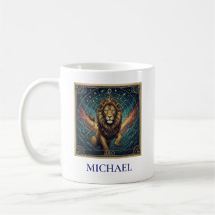 Leo Blue Celestial Zodiac Coffee Mug