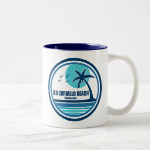 Leo Carrillo Beach California Palm Tree Birds Two-Tone Coffee Mug