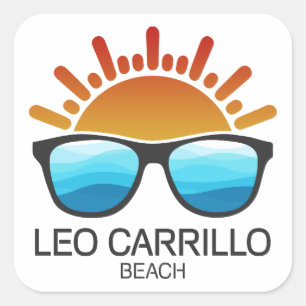 Leo Carrillo Beach California Sunglasses Square Sticker