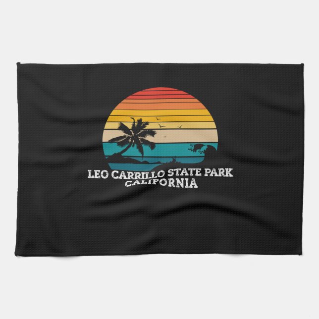 Leo Carrillo State Park California Beaches Tea Towel (Horizontal)