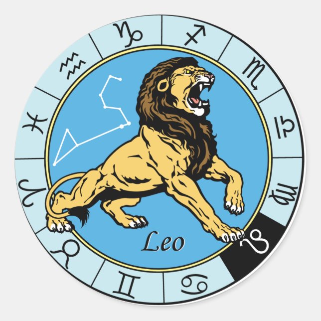 leo classic round sticker (Front)