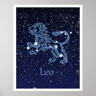 Leo Constellation and Zodiac Sign with Stars