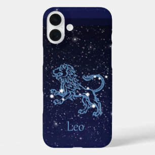 Leo Constellation and Zodiac Sign with Stars iPhone 16 Plus Case