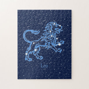 Leo Constellation and Zodiac Sign with Stars Jigsaw Puzzle