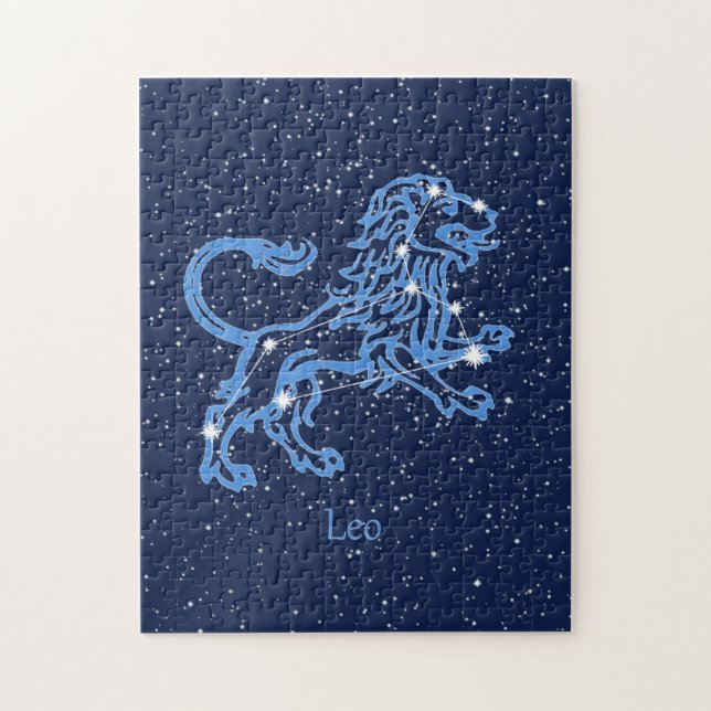Leo Constellation and Zodiac Sign with Stars Jigsaw Puzzle (Vertical)