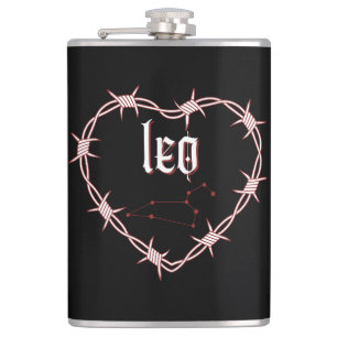Leo Constellation Gothic Dark Celestial Edgy Hip Flask