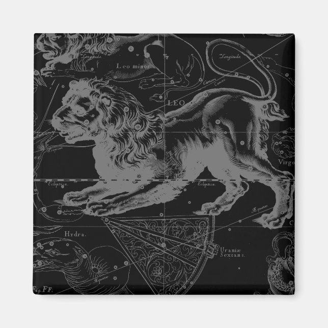 Leo Constellation Hevelius 1690 Decor Magnet (Front)
