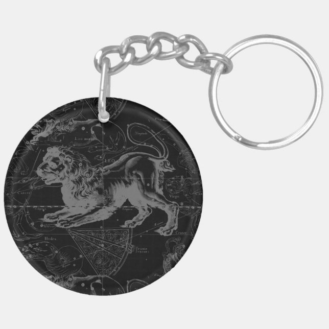 Leo Constellation Hevelius 1690 July23 - August 22 Key Ring (Back Left)