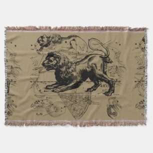 Leo Constellation Hevelius 1690 July 23 August 22 Throw Blanket