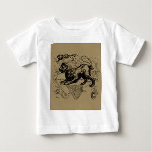 Leo Constellation Map Hevelius 1690 on Taupe Baby T-Shirt