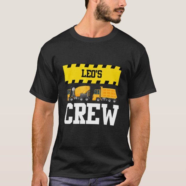 Leo Construction Crew Custom Dumptruck Dump Truck T-Shirt (Front)