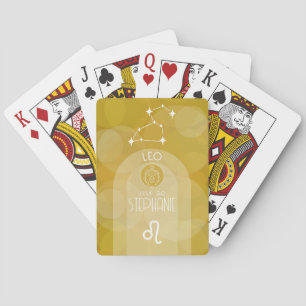Leo Custom Birthday Zodiac - Modern Design Playing Cards