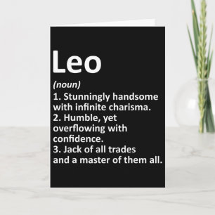 Leo Definition Personalised Name Funny Birthday Gi Card