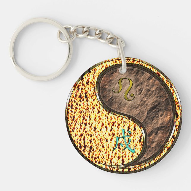 Leo & Earth Dog Key Ring (Front)