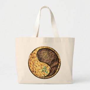 Leo & Earth Dog Large Tote Bag