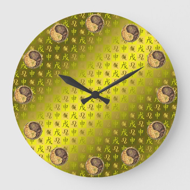 Leo & Earth Monkey Large Clock (Front)