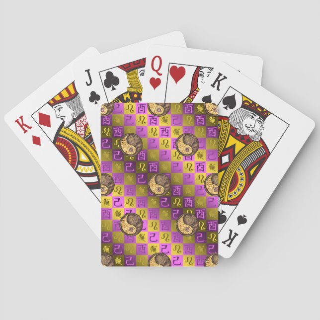 Leo & Earth Rooster Playing Cards (Back)