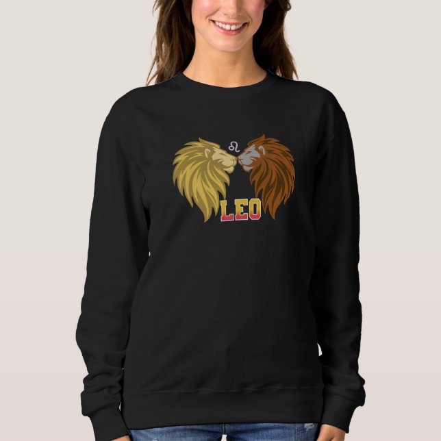Leo Facts Astrology Lion Zodiac Sign Birthday Sweatshirt (Front)