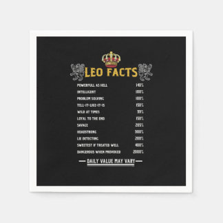 Leo Facts Zodiac Sign Horoscope Astrology Gifts Napkin
