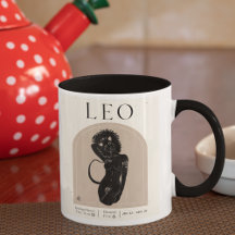 Leo Feminine Zodiac Design Brown Black 15 OZ