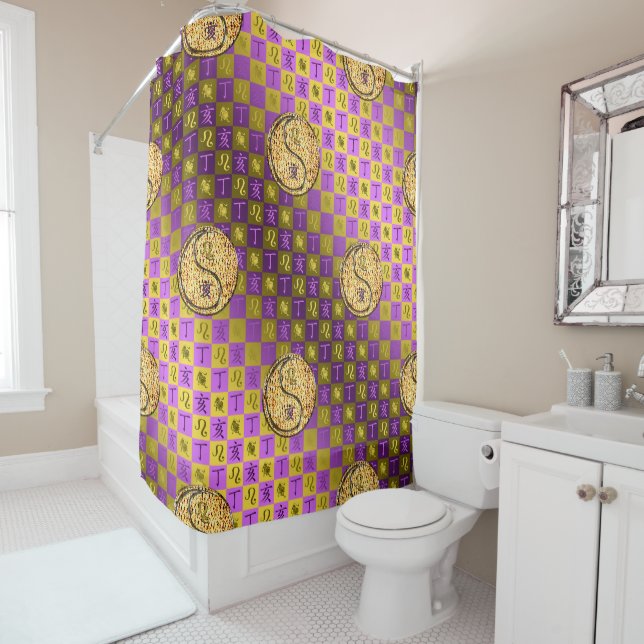 Leo & Fire Boar Shower Curtain (In Situ)