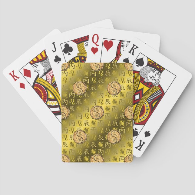 Leo & Fire Dragon Playing Cards (Back)