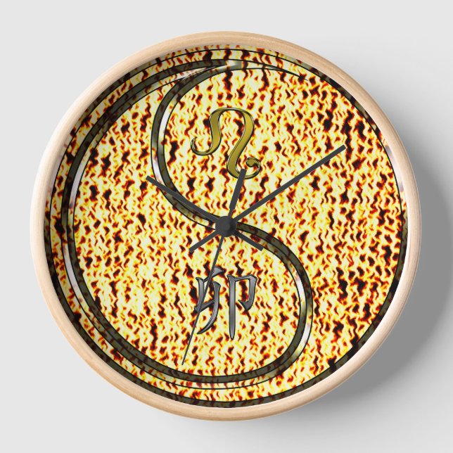 Leo & Fire Rabbit Clock (Front)