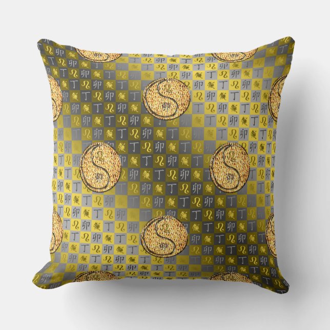 Leo & Fire Rabbit Cushion (Front)