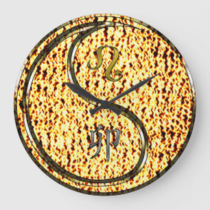 Leo & Fire Rabbit Large Clock