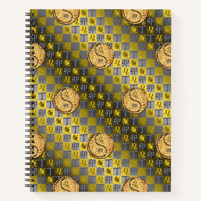 Leo & Fire Rabbit Spiral Notebook (Front)