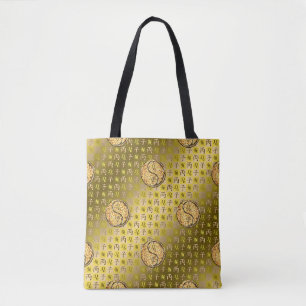 Leo & Fire Rat Throw Pillow Tote Bag