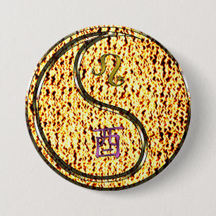 Leo & Fire Rooster 7.5 Cm Round Badge