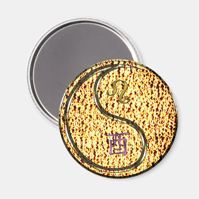 Leo & Fire Rooster Magnet (Front/Back)