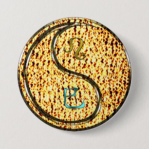 Leo & Fire Snake 7.5 Cm Round Badge