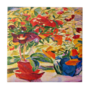 Leo Gestel - Flowers on Windowsill, 1915 artwork Ceramic Tile