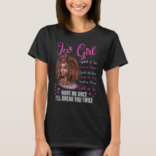 Leo Girl Black Queen Zodiac Birthday Afro Natural  T-Shirt