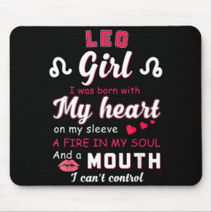 Leo Girl Funny Quote With Zodiac Sign Birthday Mouse Pad
