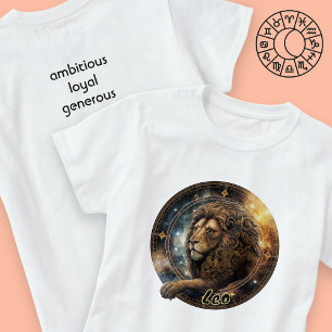 Leo Gold and Black Watercolor Zodiac T-Shirt
