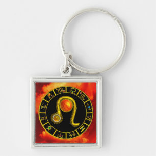 LEO GOLD ZODIAC BIRTHDAY JEWEL Astrology Chart Key Ring